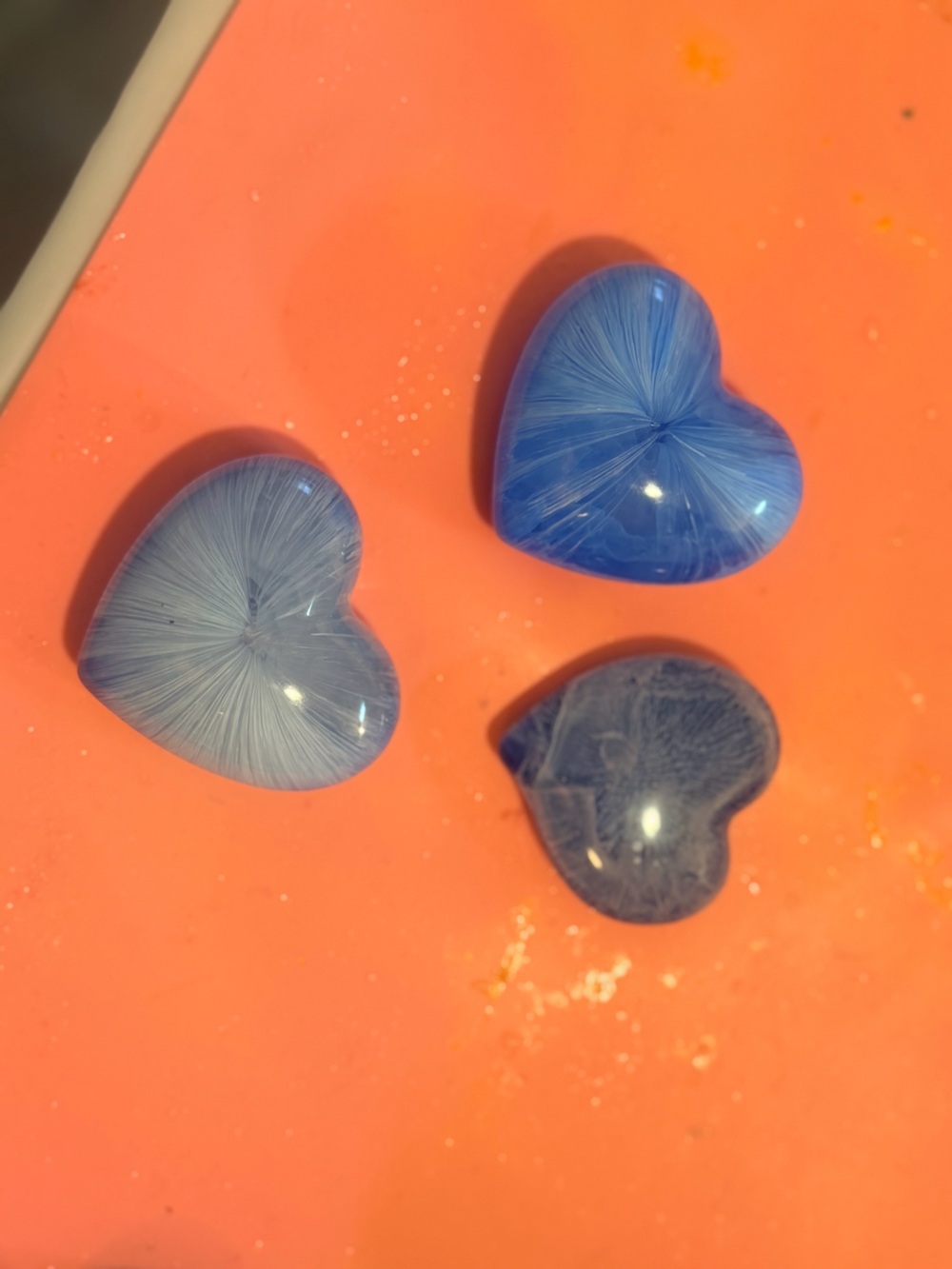 Hand-Blown Blue Heart Resin Accent Magnets  Decor